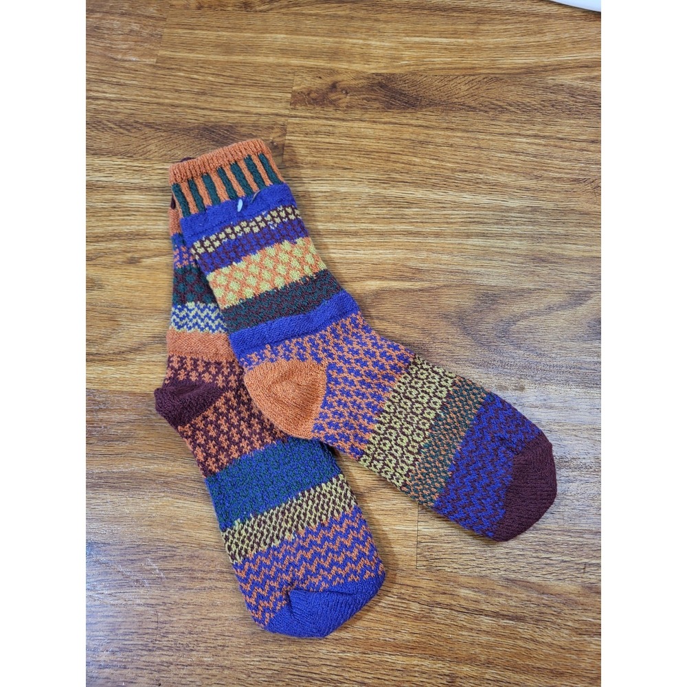 SOLMATE SOCKS Mismatched with Love Foxtail Adult Crew  Medium Unisex Made In USA